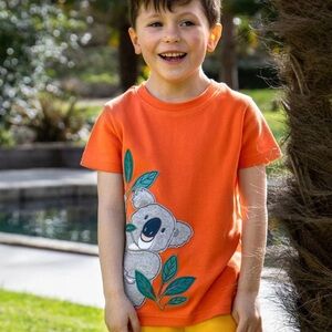 FRUGI CARSEN APPLIQUE T-SHIRT size 8-9 years organic cotton
